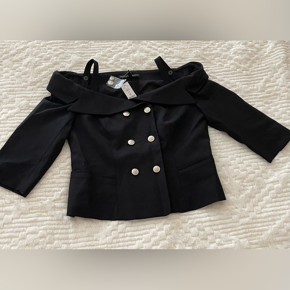 White House Black Market Black Off-Shoulder Blazer